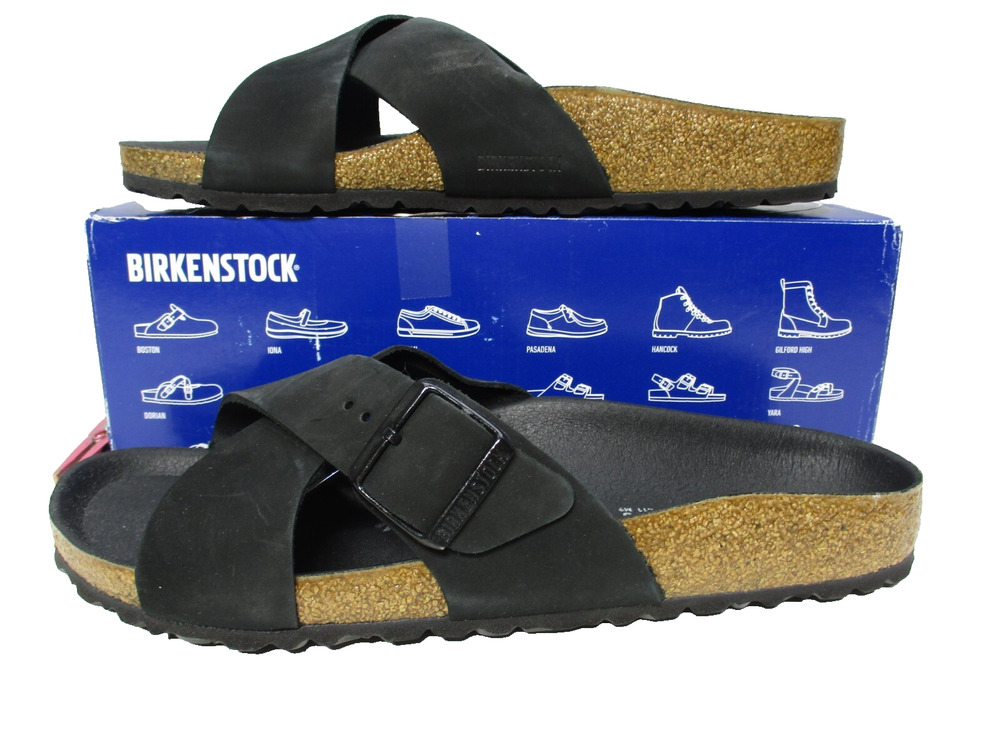Birkenstock Siena Black II Cross Birko Straps Sandals Womens Sz 11 Narrow